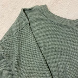 Aerie green waffle sweater